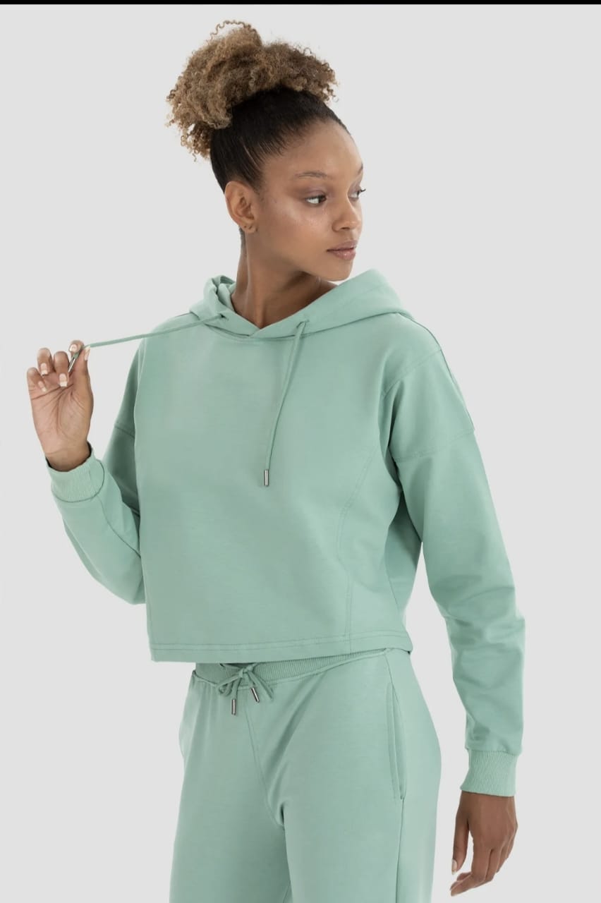Oversized Sweat Crop Hoodie